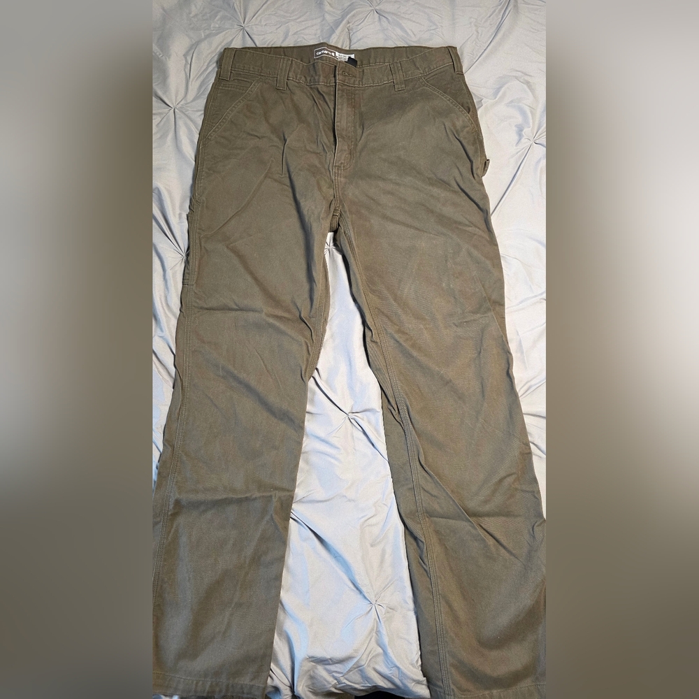 Carhartt Men’s Relaxed Fit Work Pants – 38x34 – Olive Green